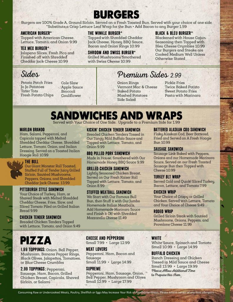 Bull Pen Limited Menu 5.5.19-2 - Bull Pen Rustic Inn