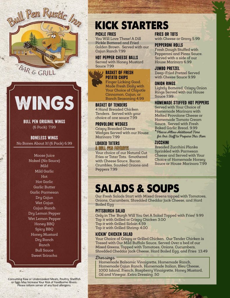 Bull Pen Limited Menu 5.5.19-page-001 - Bull Pen Rustic Inn